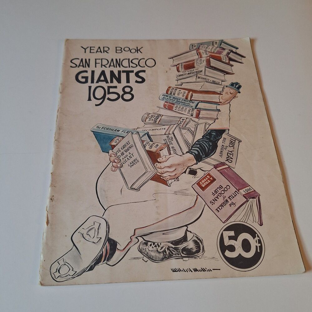 1958 San Francisco Giants Year Book w/ Falstaff Beer Ad & Autograph Page Flaws